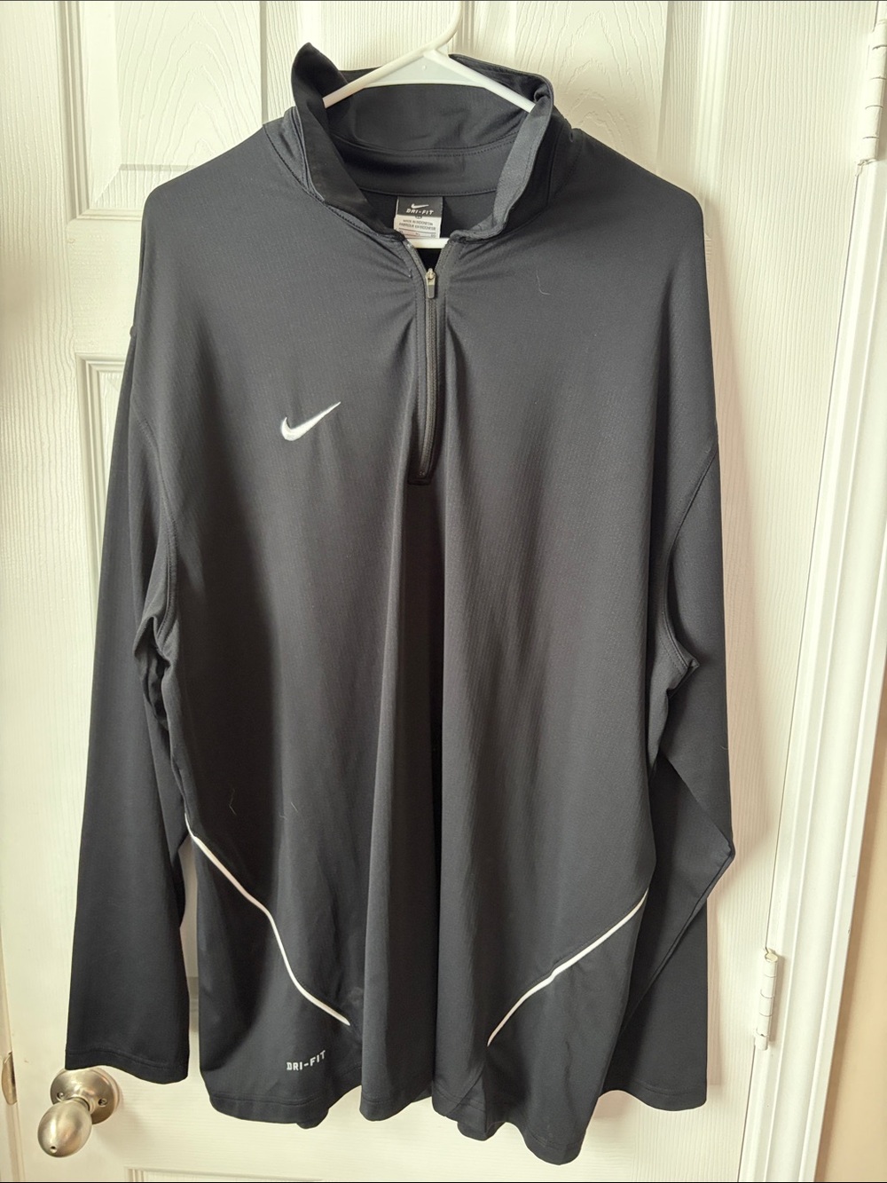 Nike Black Half-Zip Utility Jacket with White Swoosh
